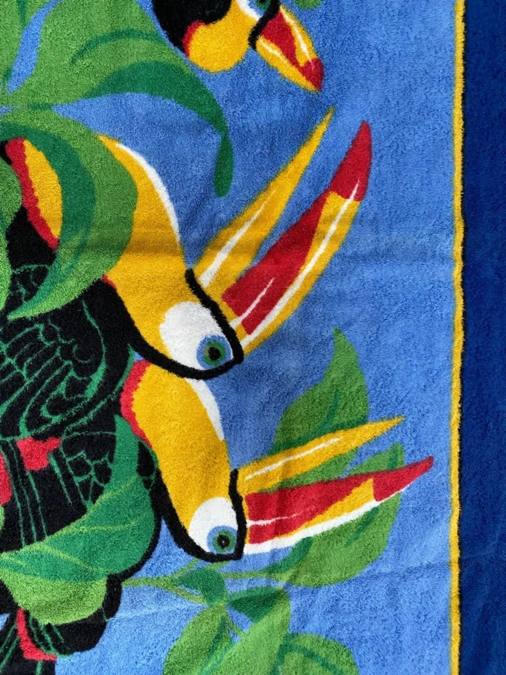 Hermes-Paris Drap de Plage Toucans Beach Towel vintage